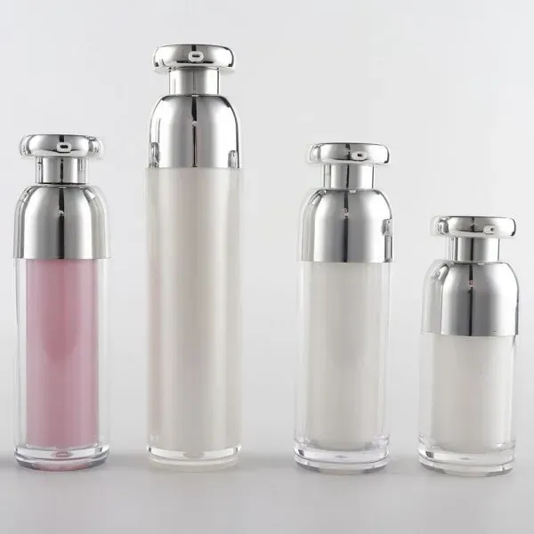 Logo White Color Round Shape 30ML 50ML 100ML 120ML Acrylic Plastic Pump Bottles 30G 50G
