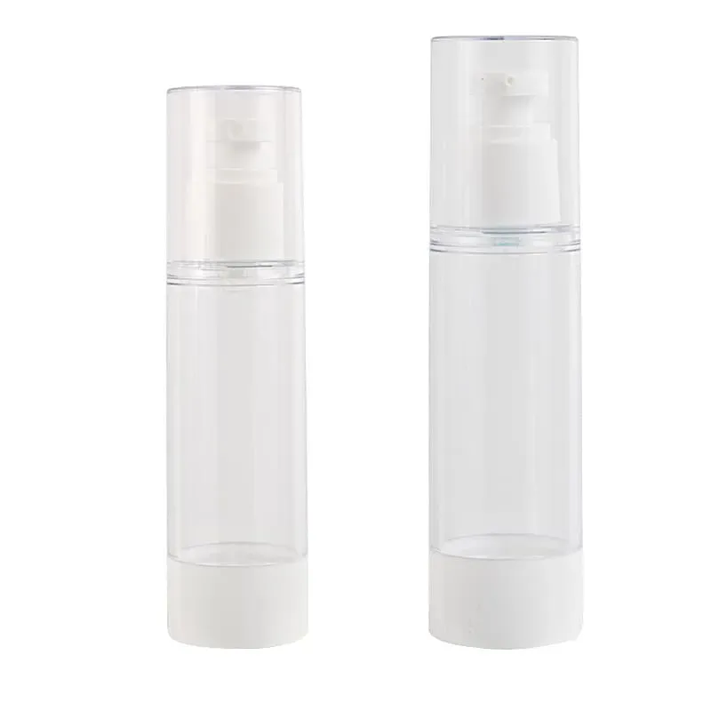 Logo 5ML 10ML 15ML Transparent Plastic Press Type Essence Lotion Bottle Vacuum Travel