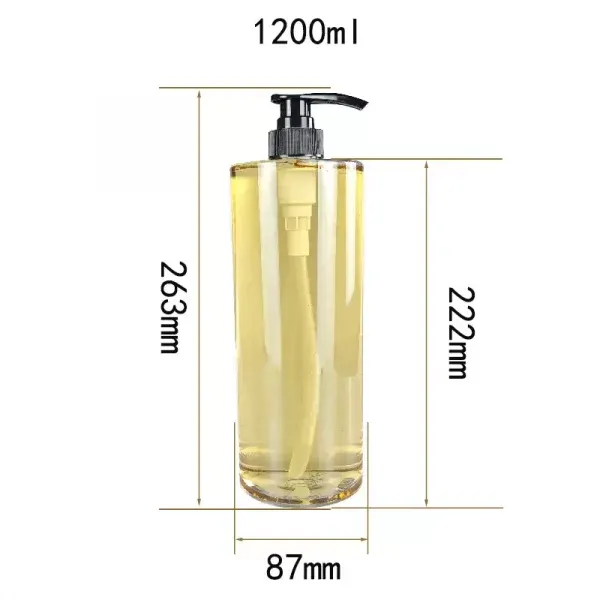 Big Size 1200ML 41OZ Clear PET Bottle Lotion Bottles Shower Gel Packaging