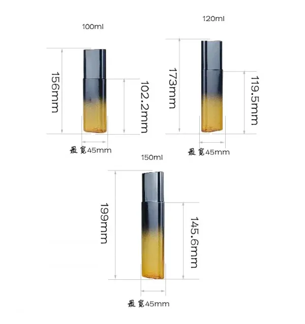 2025 New Design Custom Triangle Shape Gradient Color PET Lotion Bottles Foundation