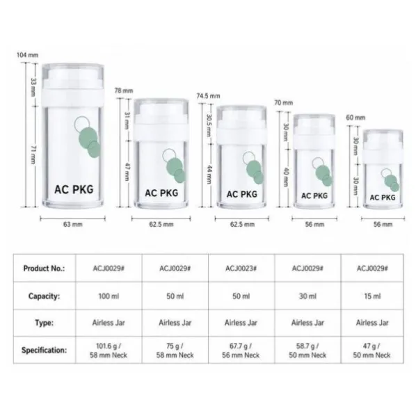 White 15ML 100ML Airless Pump Bottles For Skincare