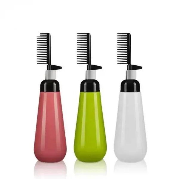 Hair Oil Comb Applicator PET Bottle 200ML Hair Dye Packaging Bottle For Oil With Comb