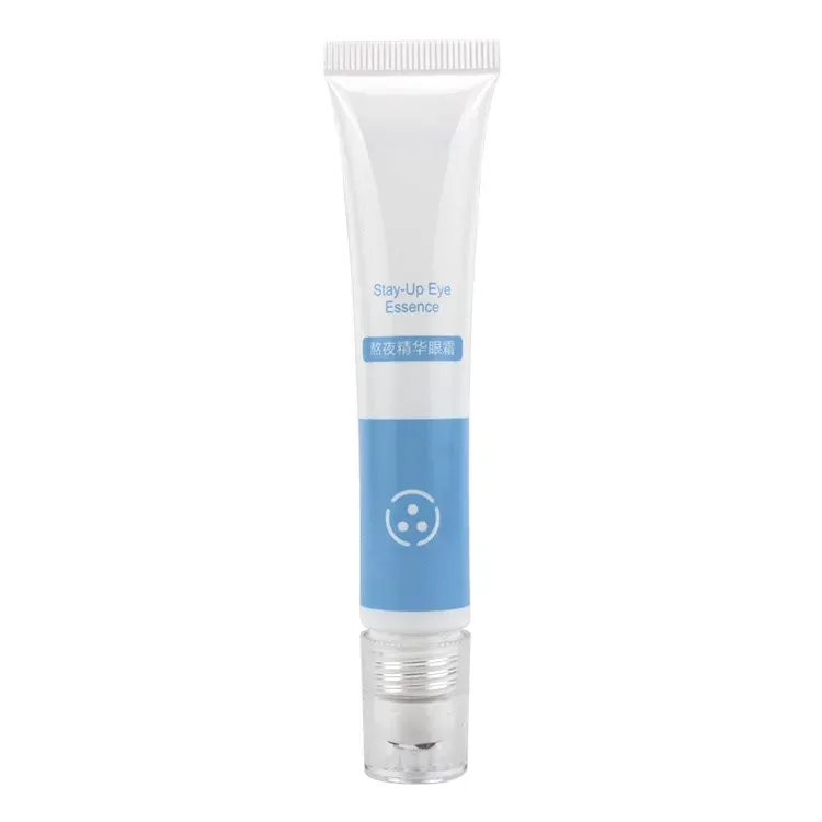 15ML Blue & White Plastic Eye Cream Tube With Massage Roller Ball Serum Cosmetic Gel