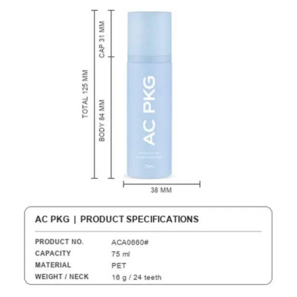 PET Travel Size Bottle Set Aca0660 75ML ML