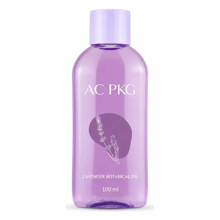 120ML Purple PET Bottle With Lavender Design For Body Oil & Skincare