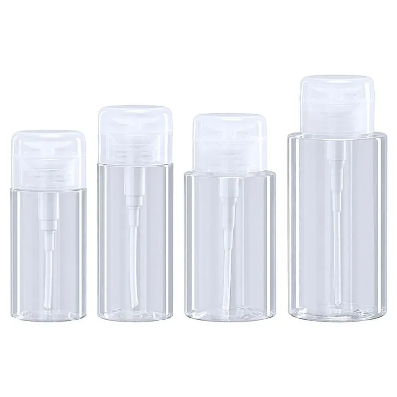 Spot wholesale 120ML/150ML/200ML/300ML transparent plastic cosmetic press bottle packaging makeup re