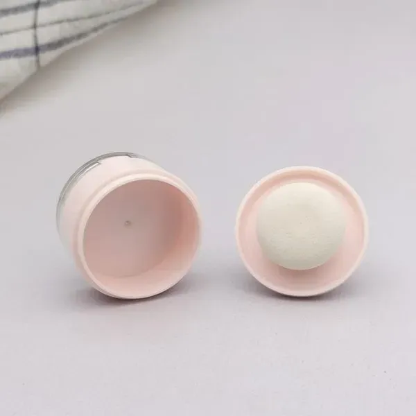 Unique Pink Plastic Air Cushion Case Blush Eyeshadow Case Flip Lid With Mirror Powder