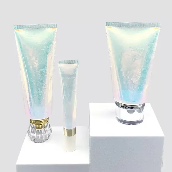 50ML 100ML 200ML Shiny Laser Plastic Cleanser Lotion Eye Cream Tube Cosmetic Squeeze