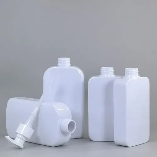 Flat Square Plastic Pump Bottle For Shampoo Body Wash Lotion Essence