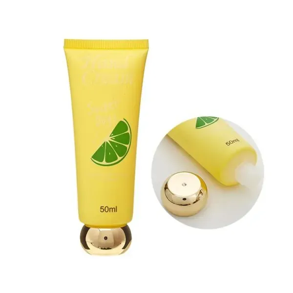 Printing Yellow Color Premium Cosmetic Pe Tube Squeeze Cream Soft Cosmetic Tube