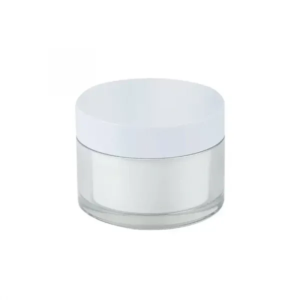 15G 20G 30G 50G 1OZ Double Walled White Cosmetic Plastic Powder Cream Jars With White PP
