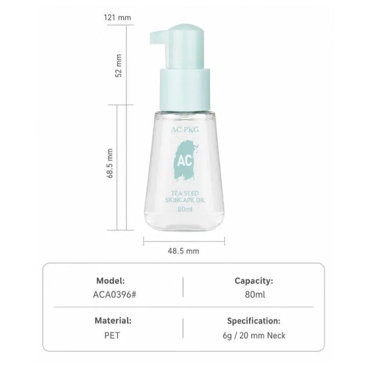 50ML Clear PET Bottle With Lotion Pump For Serum Lotion & Sunscreen