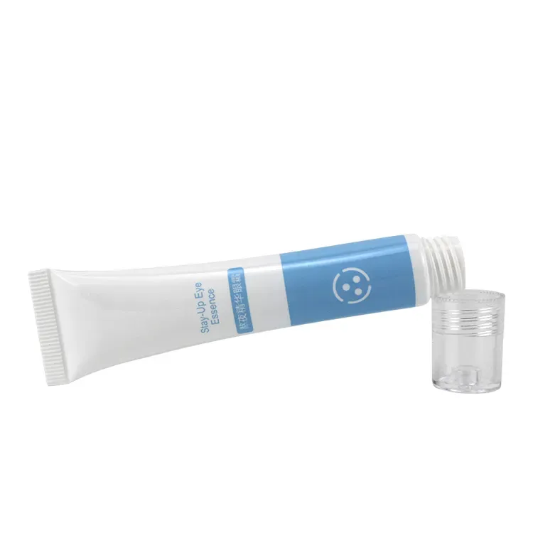 15ML Blue & White Plastic Eye Cream Tube With Massage Roller Ball Serum Cosmetic Gel