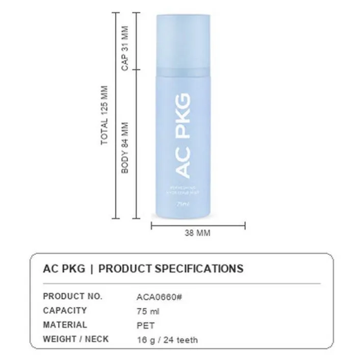 PET Travel Size Bottle Set Aca0660 75ML ML