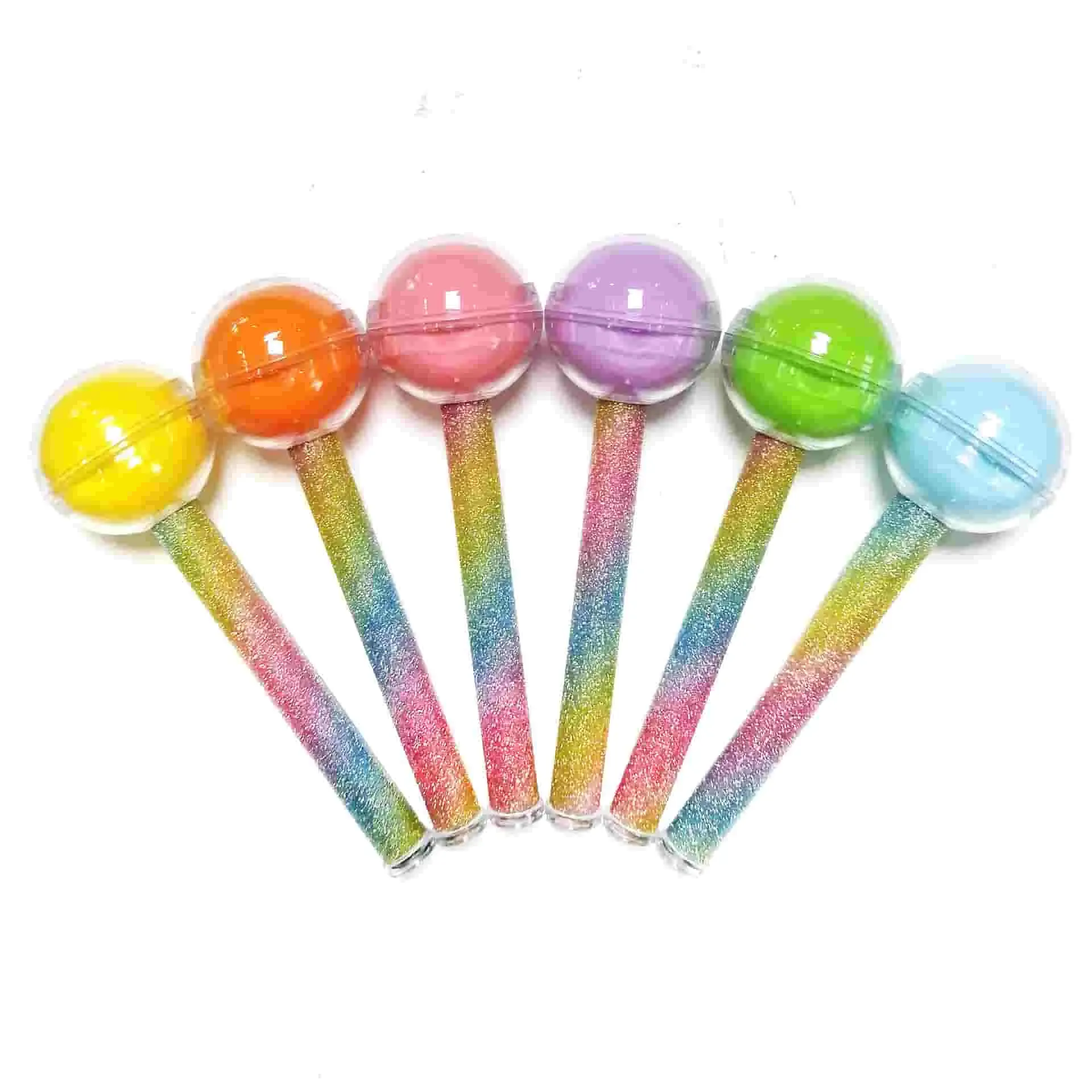 China Factory 6G 2 6ML 2 In 1 Multi Color Plastic Lollipop Cute Lip Glaze Tube