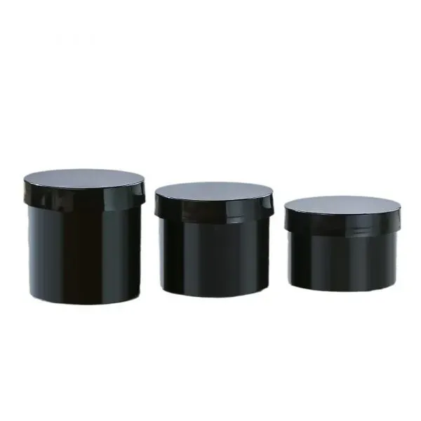 100ML–200ML Black Cosmetic Cream Bottles with Screw Caps