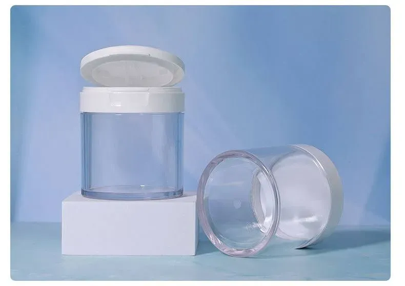 Cream Jars 8OZ 250ML Empty Clear Body Scrub Cosmetic Plastic Jars With Tweezers
