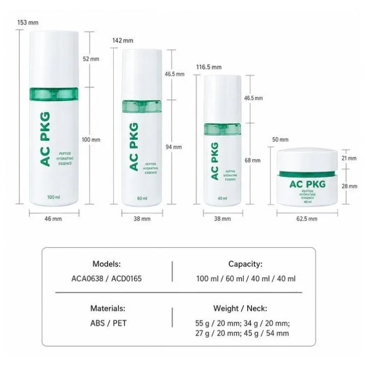 PET Abs Skincare Packaging Set Aca0638 Acd0165