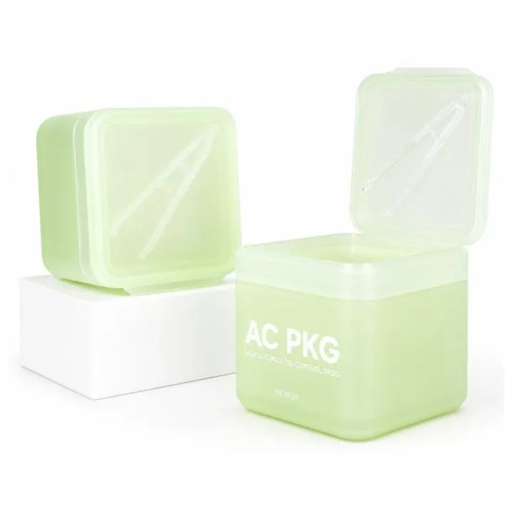 Green Makeup Remover Pad Jar With Tweezers 100 Pads