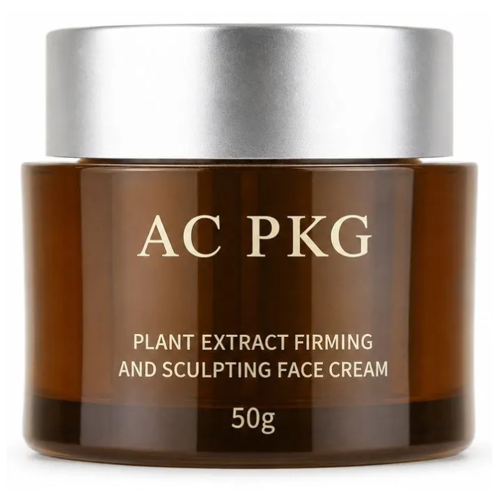 Amber 50G Face Cream Jar With Silver Lid