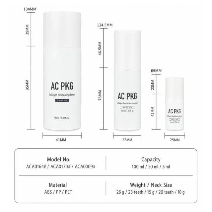 PET As PP Skincare Packaging Set Aca0164 Aca0170 Aca000 G