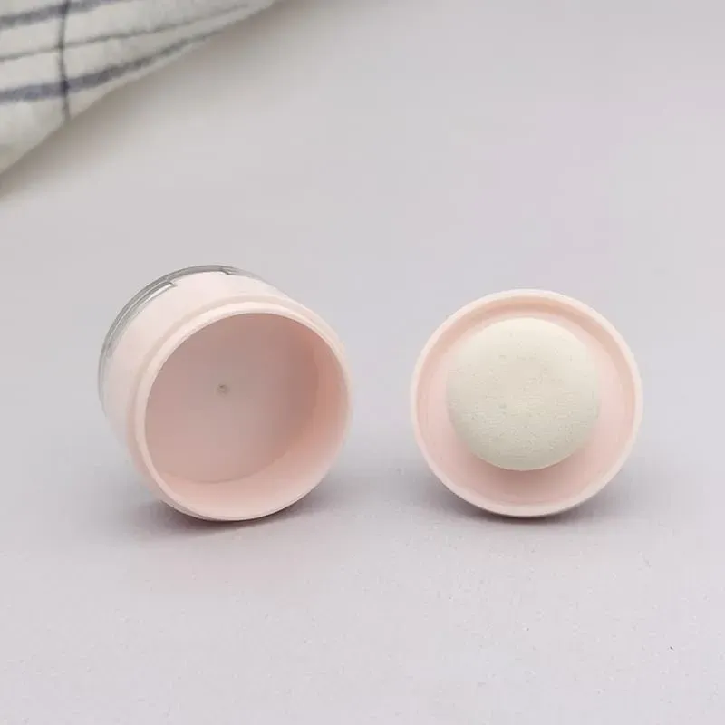 Unique Pink Plastic Air Cushion Case Blush Eyeshadow Case Flip Lid With Mirror Powder