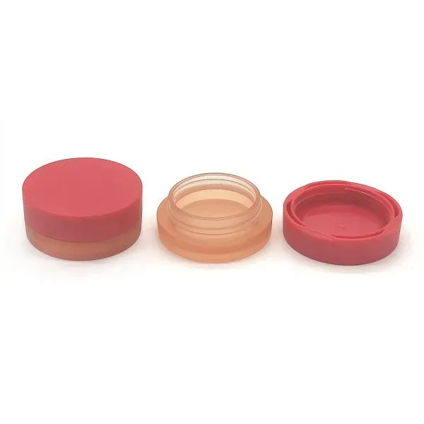 Logo Red Black Lid Plastic Cosmetic Case Round Lipstick Jar Highlighter Case Foundation