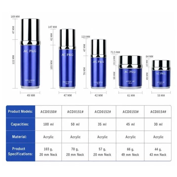 Acrylic Cosmetic Lotion Bottles