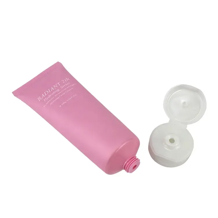 100ML Pink Flat Cosmetic Squeeze Tube