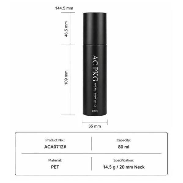 Black 80ML Lotion Pump & Spray Bottle