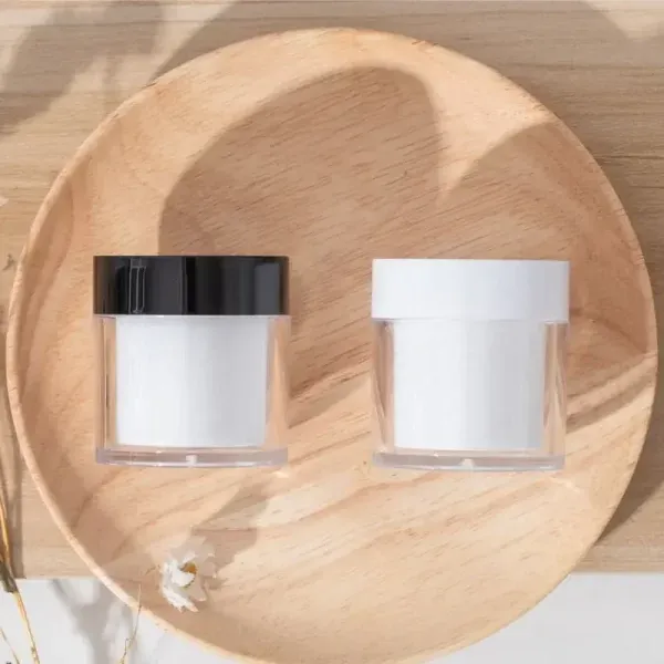15G 20G 30G 50G 1OZ Double Walled White Cosmetic Plastic Powder Cream Jars With White PP