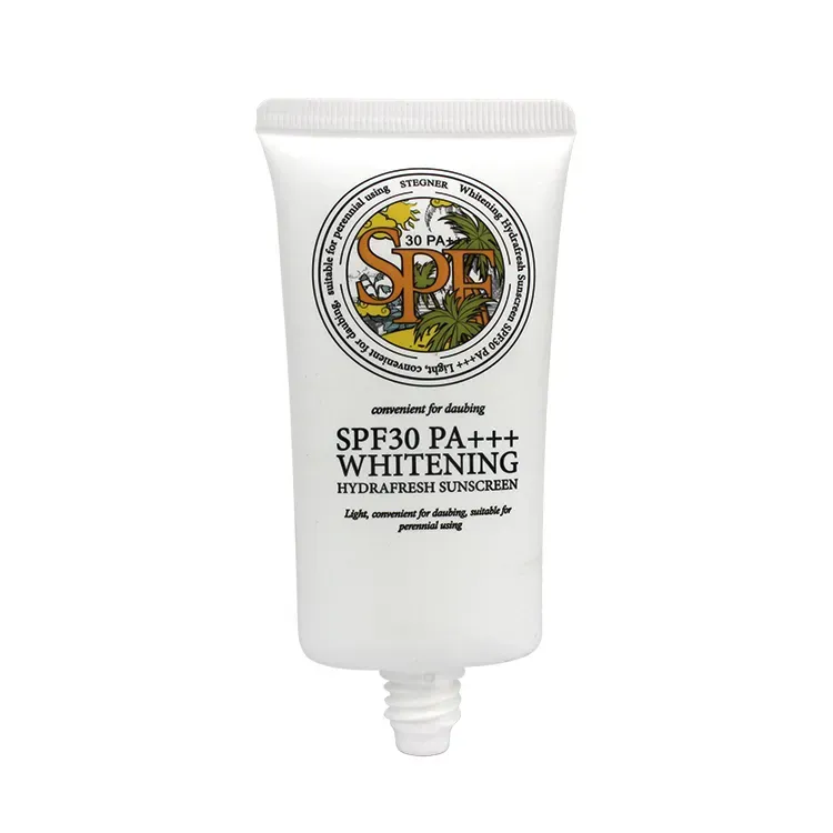 50g White Oval Cosmetic Tube with Yellow Cap