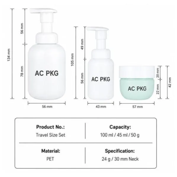 PET Skincare Packaging Set Acp091