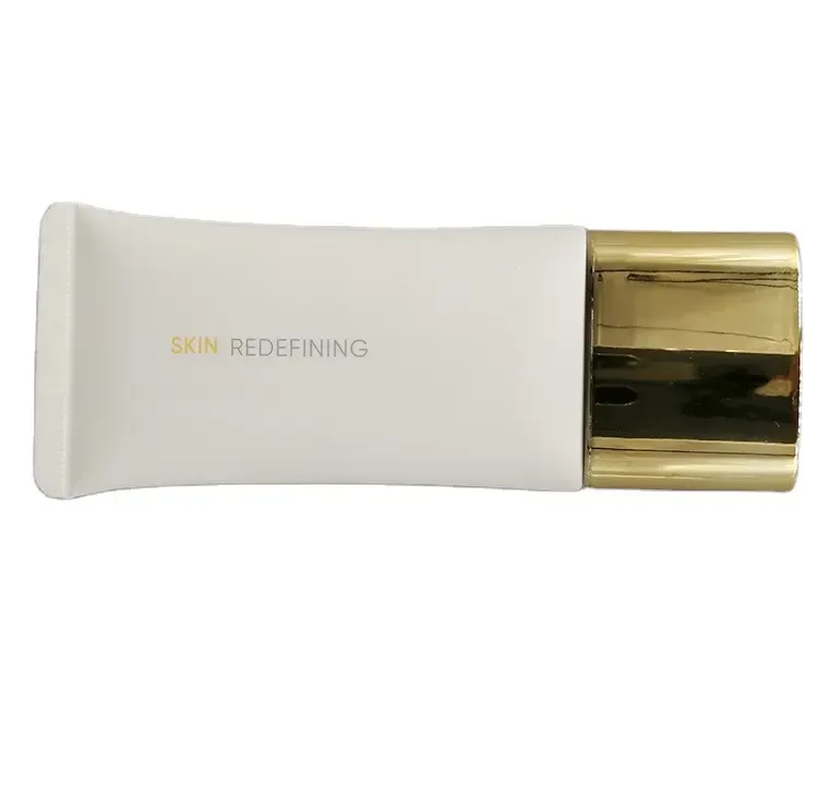 30ML White Oval Cosmetic Tube with Aluminum Cap