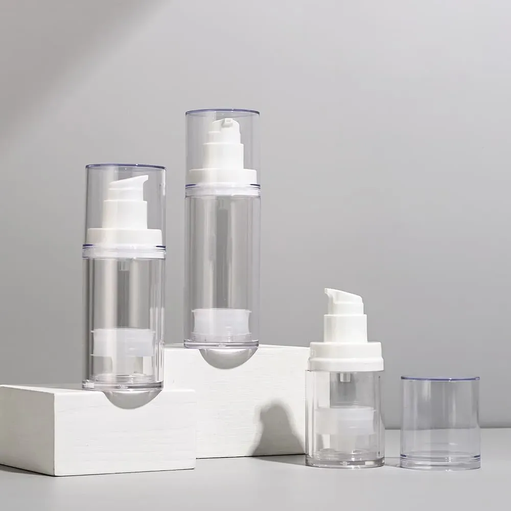 Free Sample 20ML 30ML 50ML Clear Cosmetic Lotion Airless Pump Bottle Airless Pump Travel