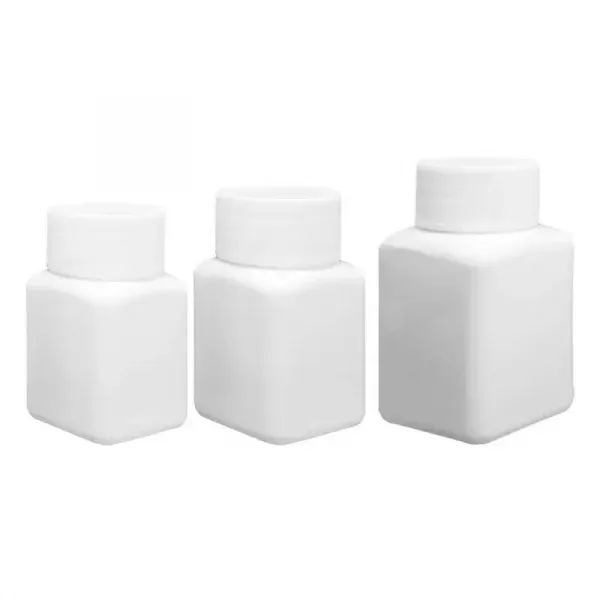 60ML 80ML 90ML Wide Mouth Square HDPE Plastic Bottle Laboratory Reagent Bottle Plastic