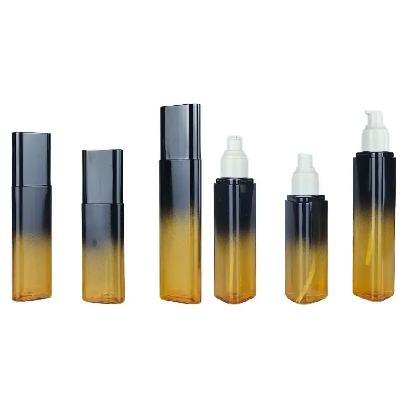 2025 New Design Custom Triangle Shape Gradient Color PET Lotion Bottles Foundation