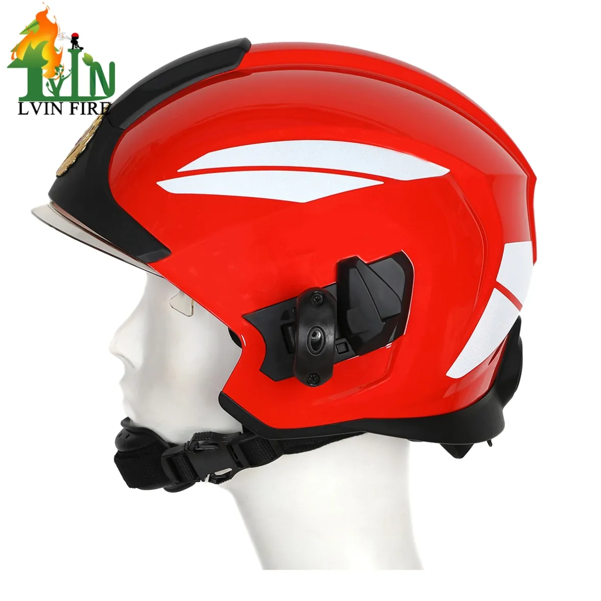 Red color fireman helmet