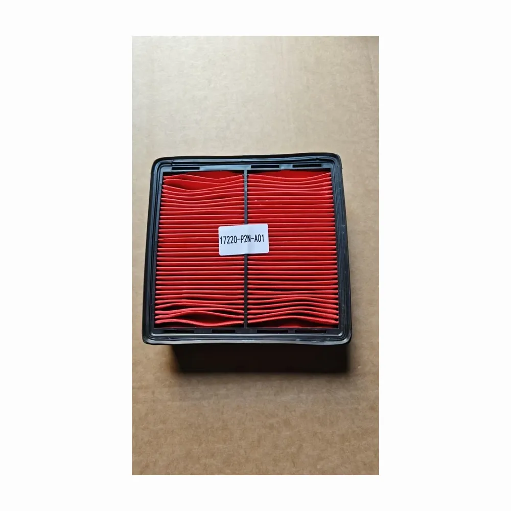Panel air filter with red pleated media