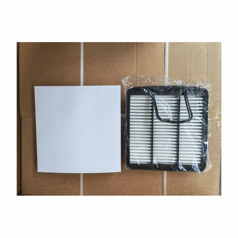 Panel air filter with moulded handle