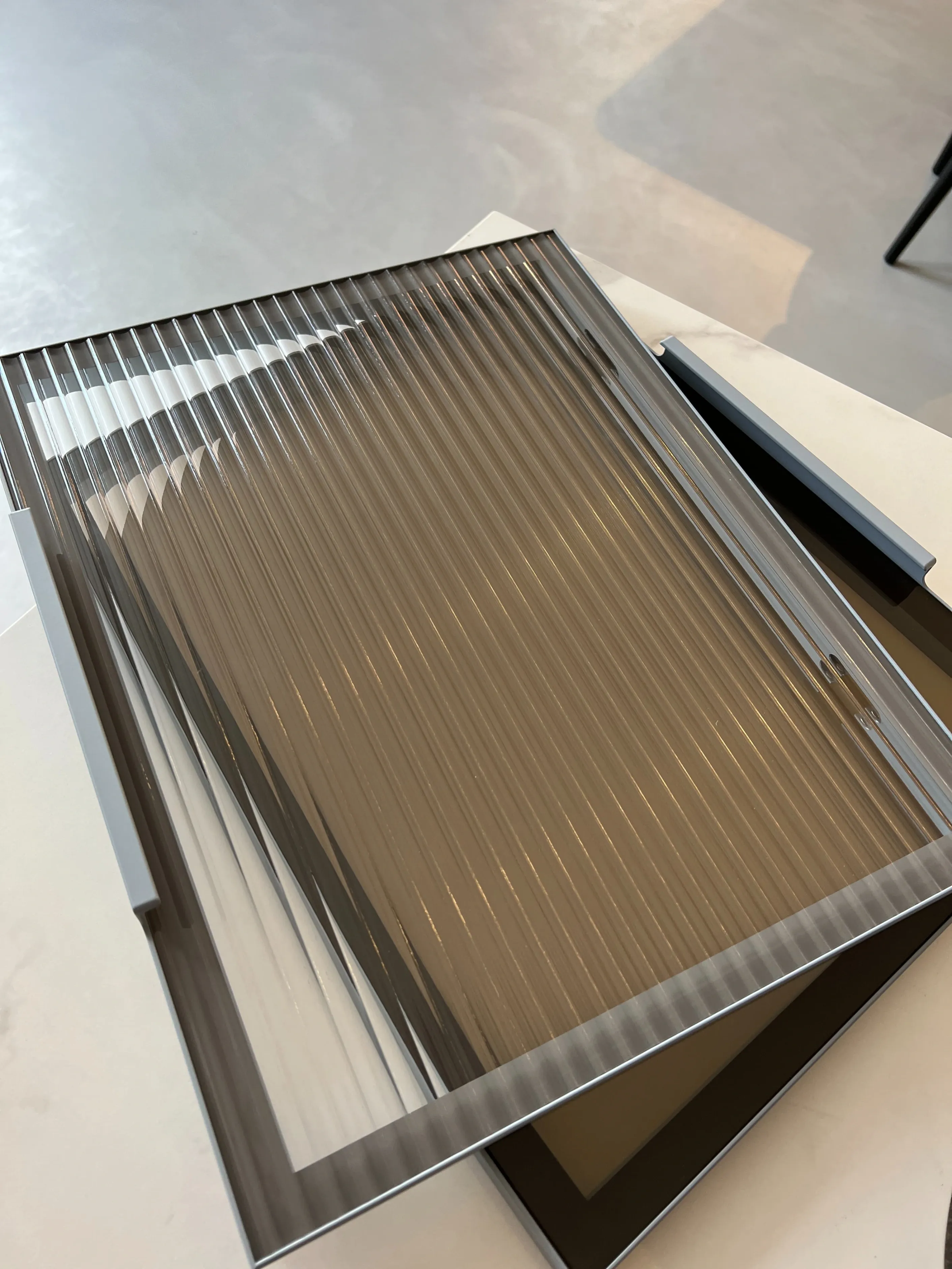 Fluted Glass Cabinet Doors