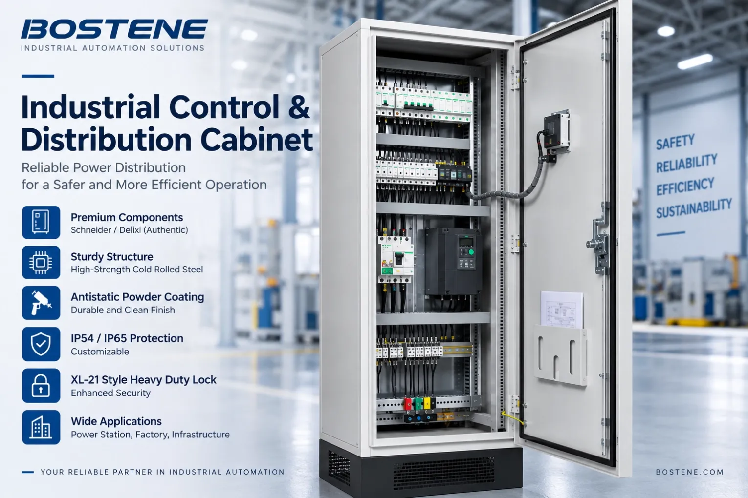 BOSTENE industrial control and distribution cabinet