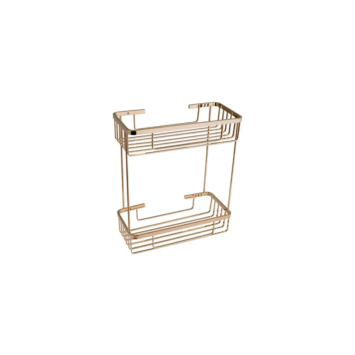 Flat-Wire Double-Tier Rectangular Basket in Titanium Gold finish, model S18030K-7