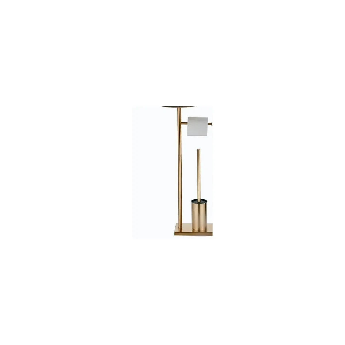 Free-Standing Tissue Holder with Toilet Brush in Brushed Gold finish, model 8113