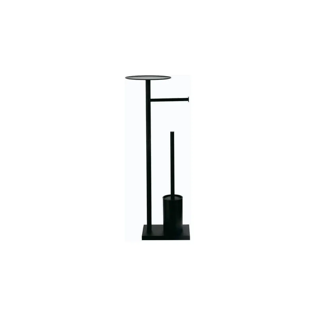 Free-Standing Tissue Holder with Toilet Brush in Matte Black finish, model 8101