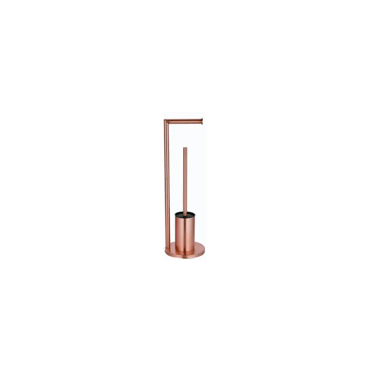 Free-Standing Tissue Holder with Toilet Brush in Rose Gold finish, model 8107