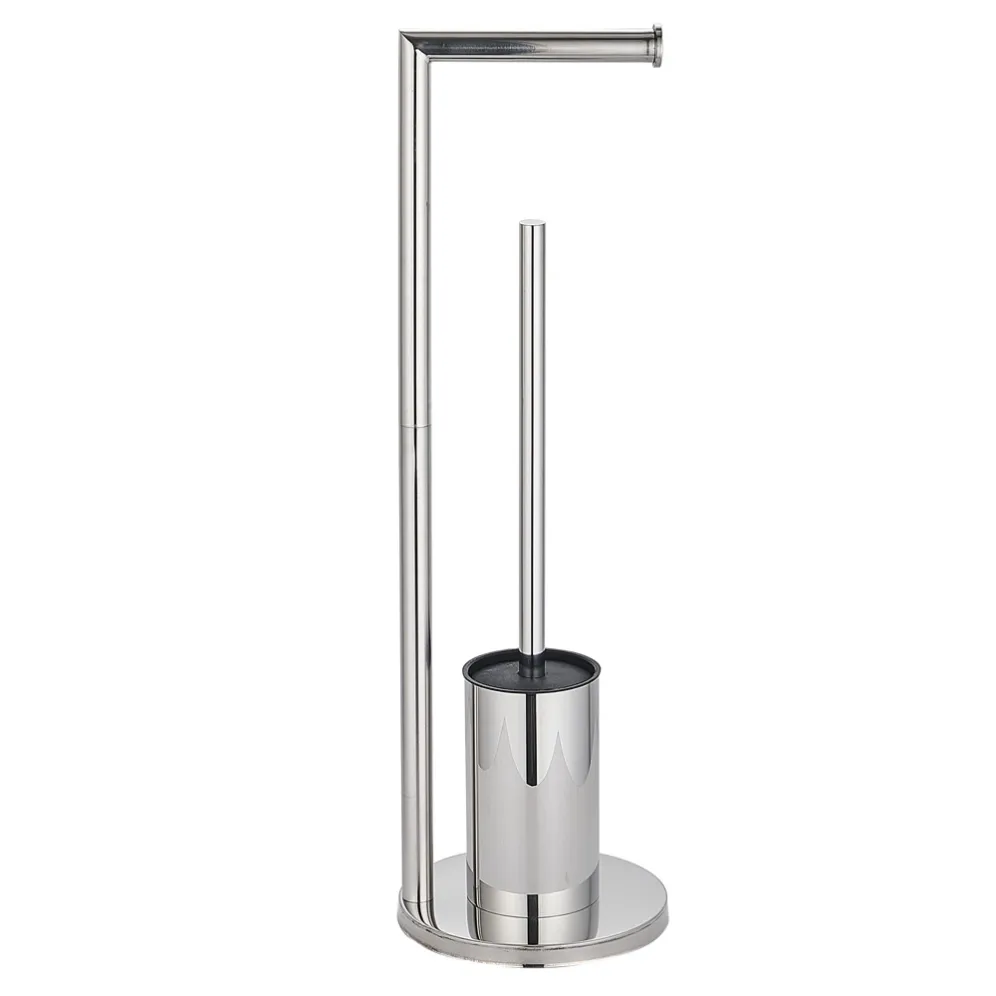 toilet brush holder with paper holder