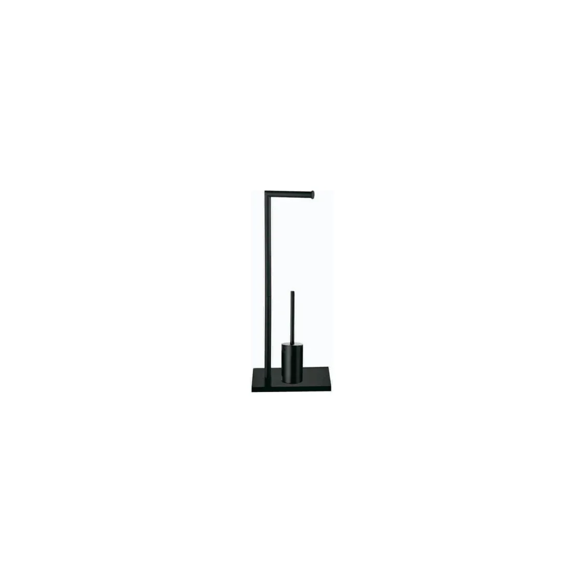 Free-Standing Tissue Holder with Toilet Brush in Matte Black finish, model 8109