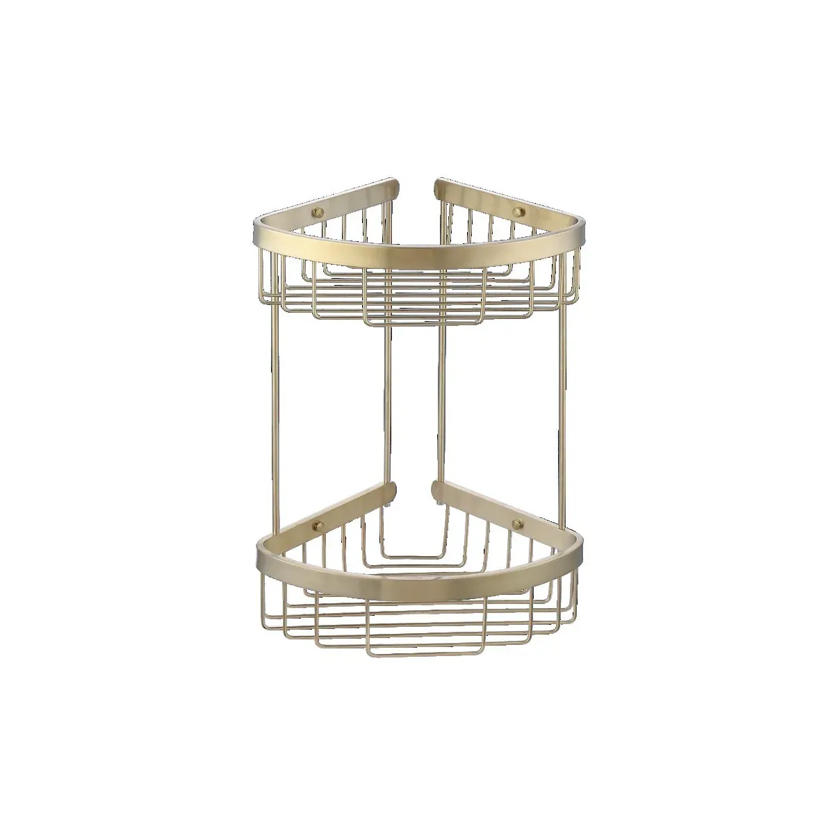 Wide-Rim Double-Tier Corner Basket in Brushed finish, model S28022K-16