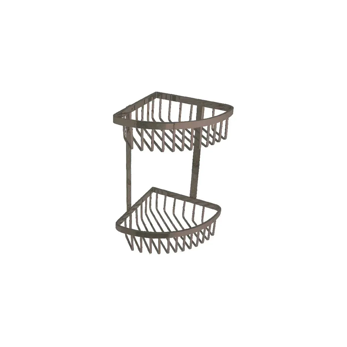 Flat-Wire Double-Tier Corner Basket in Oil-Rubbed Bronze finish, model S62022D-10